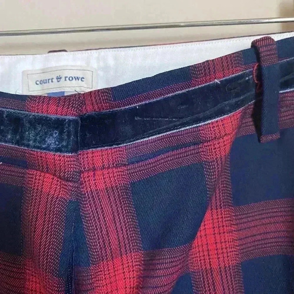 Court & Rowe Velvet Stripe Shadow Plaid Crop Pants - Picture 11 of 14